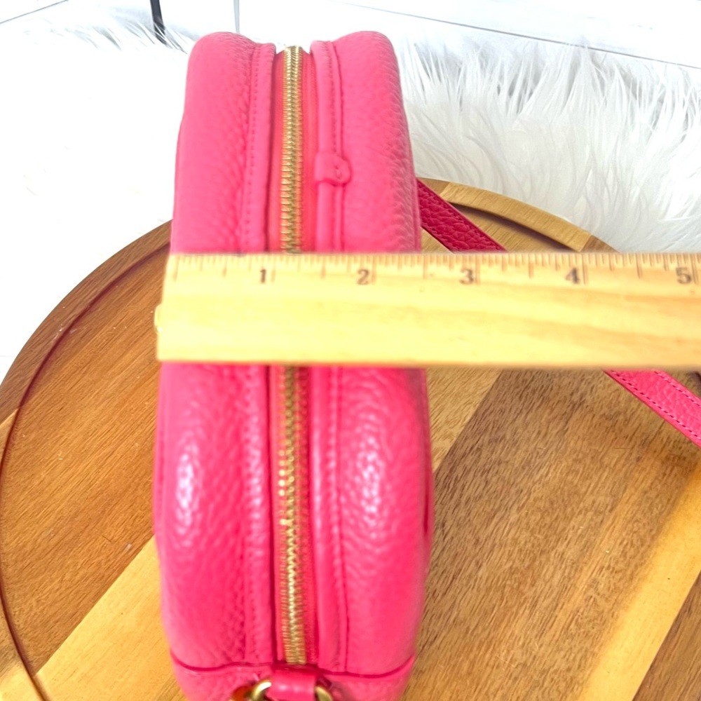 Coach Camera Bag Pink Soft Pebble Leather Crossbody Two Adjustable Straps - Picture 8 of 17